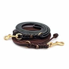 Lesa de dresaj SK9 Gold, piele naturala 10mm x 250cm accesorii alama (534)