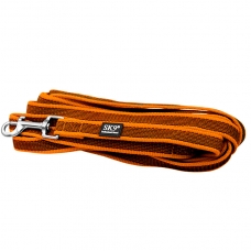 Lesă lungă de dresaj SK9-LIGHT 20mm – 5/10m, insertie cauciucata, portocaliu
