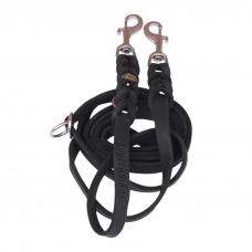 Lesă reglabilă SK9 din piele naturală, 16mm, 250 cm, INOX